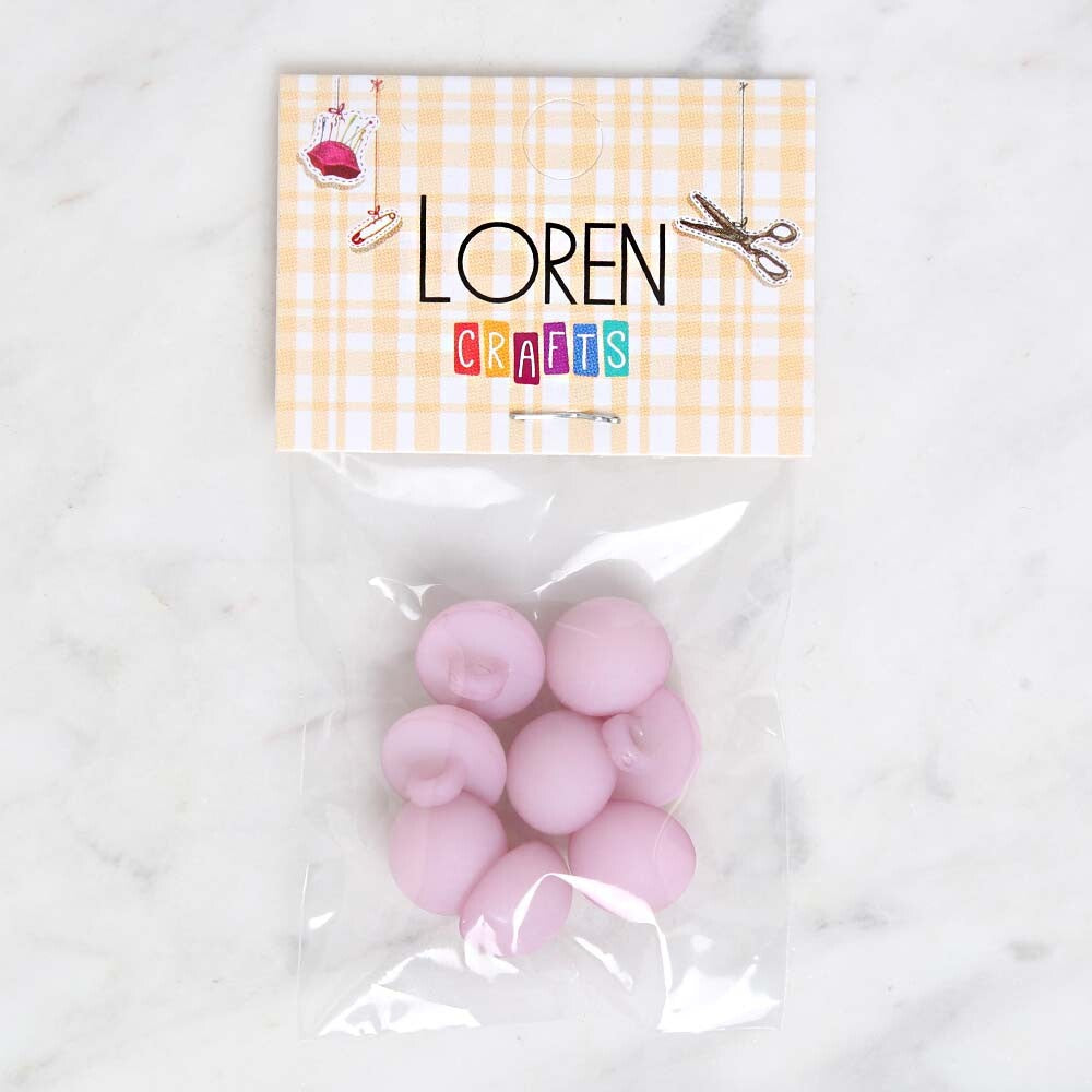Loren Crafts 8'li Mat Plastik İnci Düğme Lila - 1802